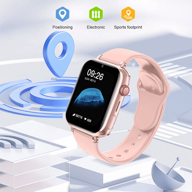 Wit kinderhorloge met GPS, 4G videobellen en waterdichte behuizing voor actieve kids.