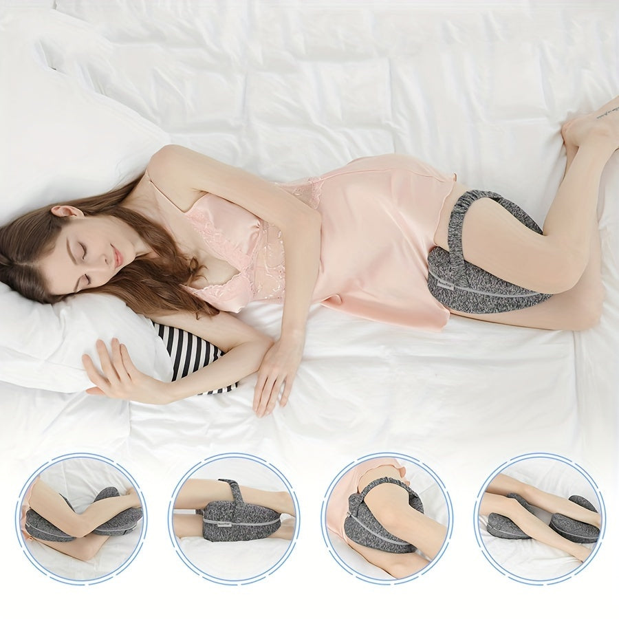 Wasbaar ergonomisch kniekussen met ademend memory foam. Biedt langdurig slaapcomfort en goede ondersteuning.