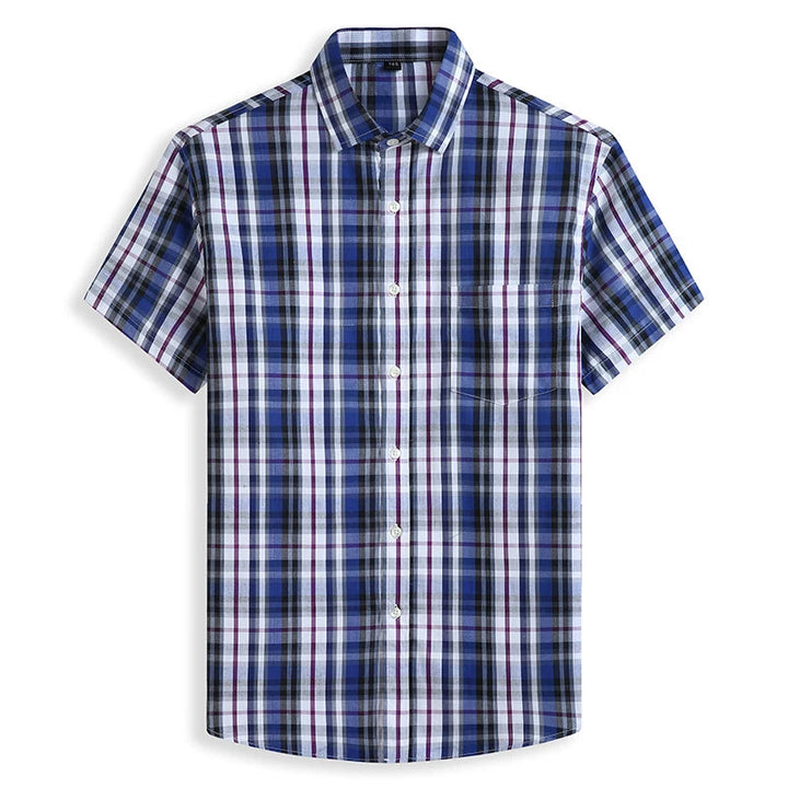 Chique heren overhemd grote maten, korte mouwen, casual en comfortabel, perfect voor elke gelegenheid.
