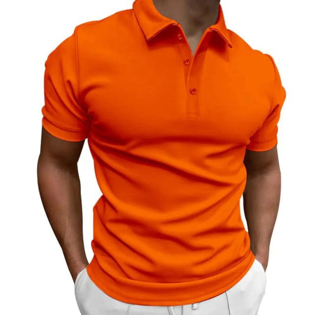 Moderne heren slim fit polo, ademend en anti-pilling. Een stijlvolle keuze voor de bewuste man in de zomer.