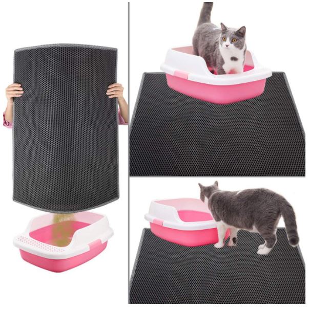 Makkelijk te reinigen kattenbakmat van duurzaam EVA-materiaal, ideaal voor een schoon huis en huisdierverzorging.