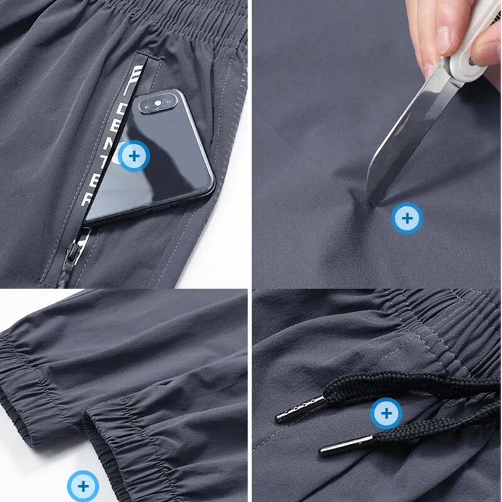 Stijlvolle heren sportbroek met comfortabele pasvorm en ademend materiaal, geschikt voor training en ontspanning.