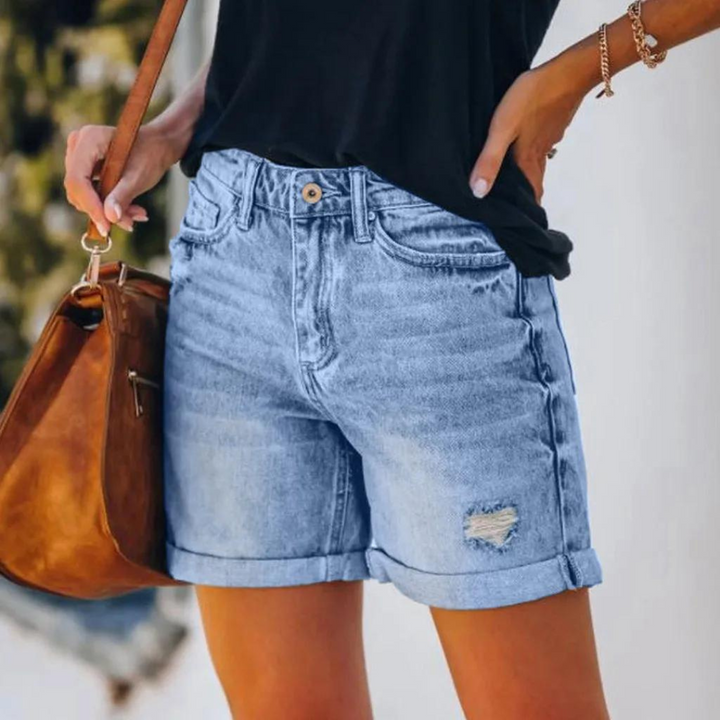 Casual dames zomerbroek. Stijlvolle korte broek met stretch voor een flexibele en comfortabele pasvorm.