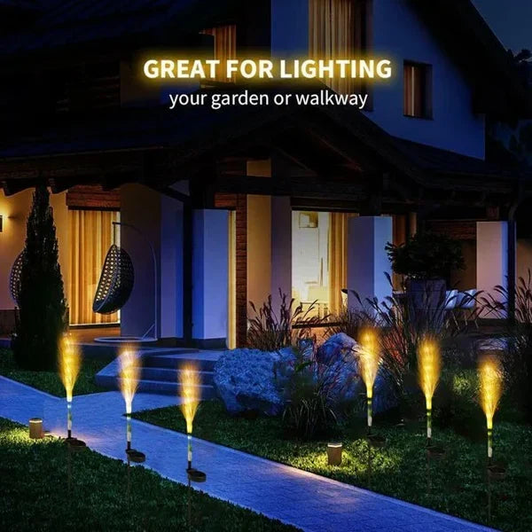 SunReed decoratieve buitenverlichting van riet, ideaal voor sfeervolle paden en borders in de tuin.