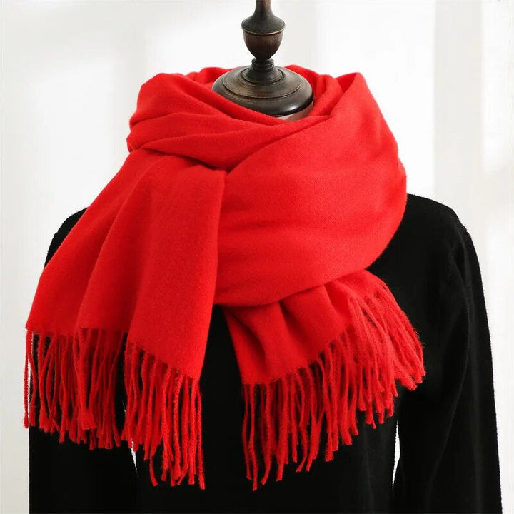 Luxe kasjmier sjaal voor dames, een zacht en warm winteraccessoire met kwastjes, perfect als cadeau.