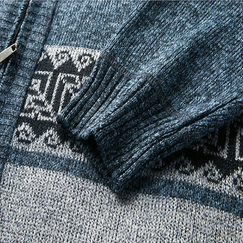 Hoogwaardig heren gebreid vest met opstaande kraag, warm en casual voor de winter.