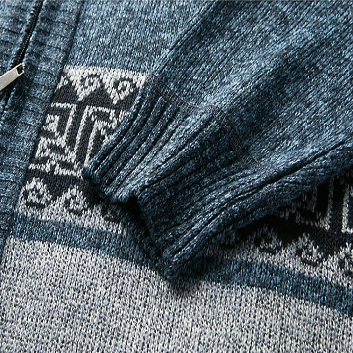 Hoogwaardig heren gebreid vest met opstaande kraag, warm en casual voor de winter.