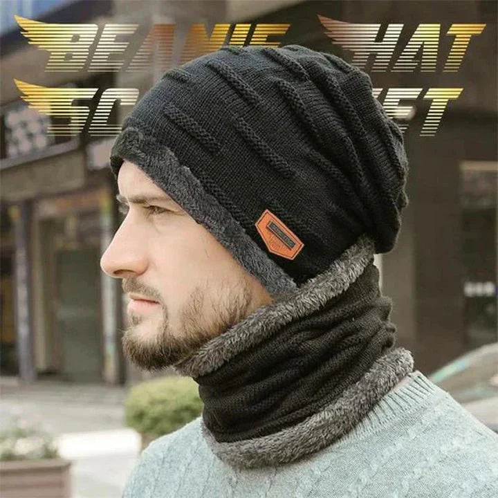 Comfortabele unisex fleece muts en sjaal set. Ideaal voor warmte tijdens winterse dagen.