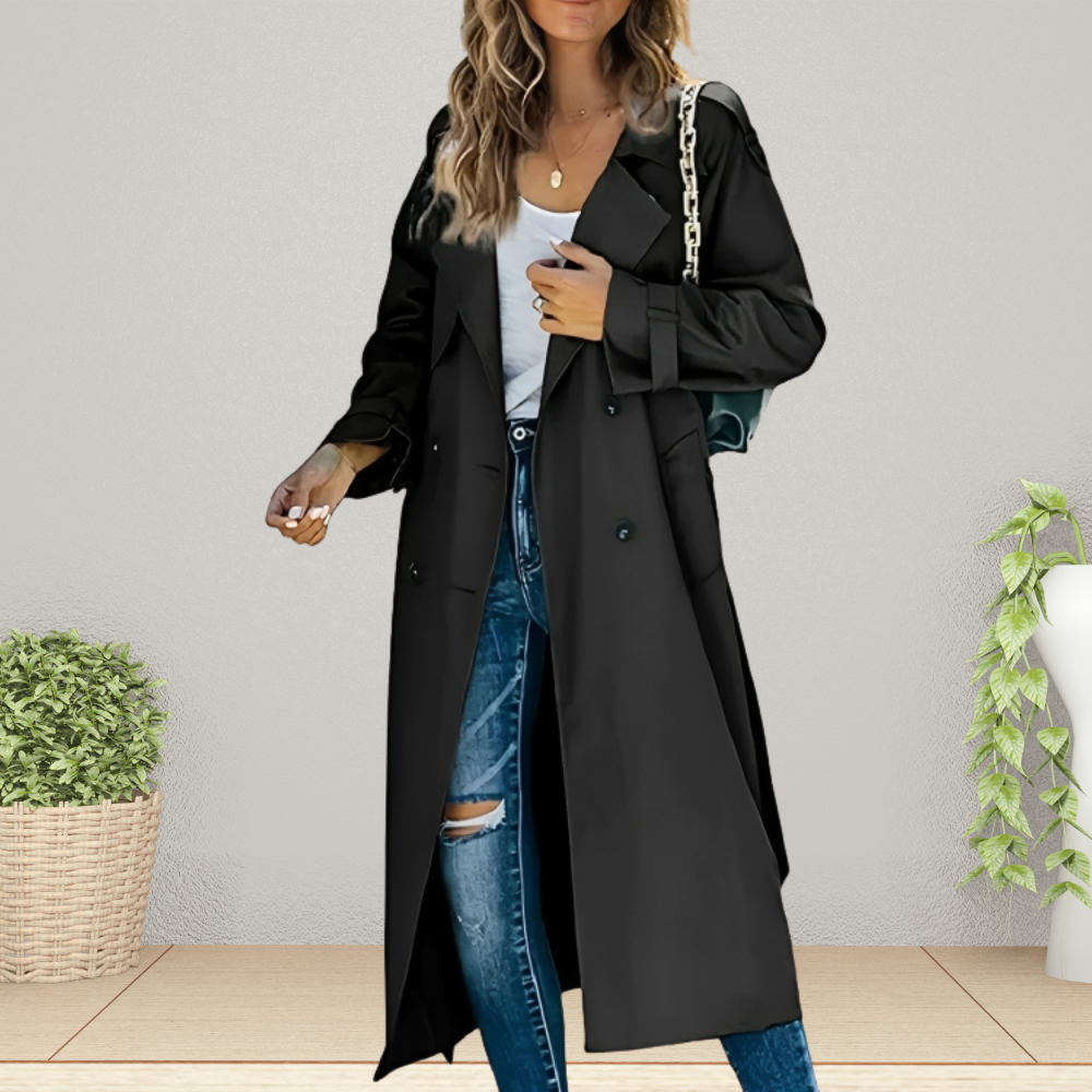 Elegante dames tussenjas, een Hoymans trenchcoat die je outfit compleet maakt, zowel modieus als praktisch.