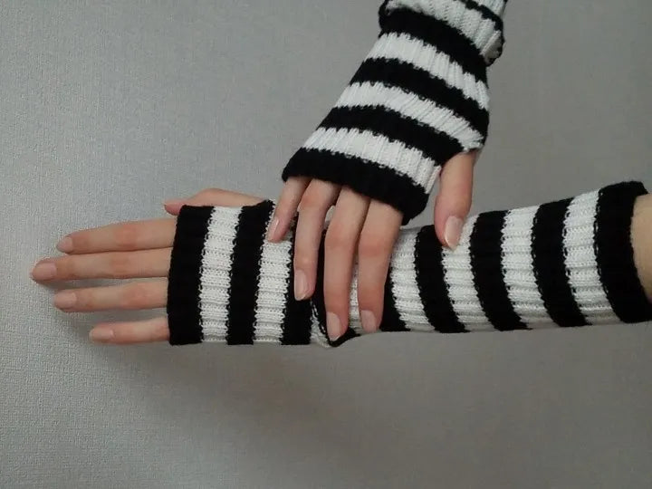 Dames vingerloze gebreide handschoenen, FlexiWarm voor optimale warmte en functionaliteit in de winter.