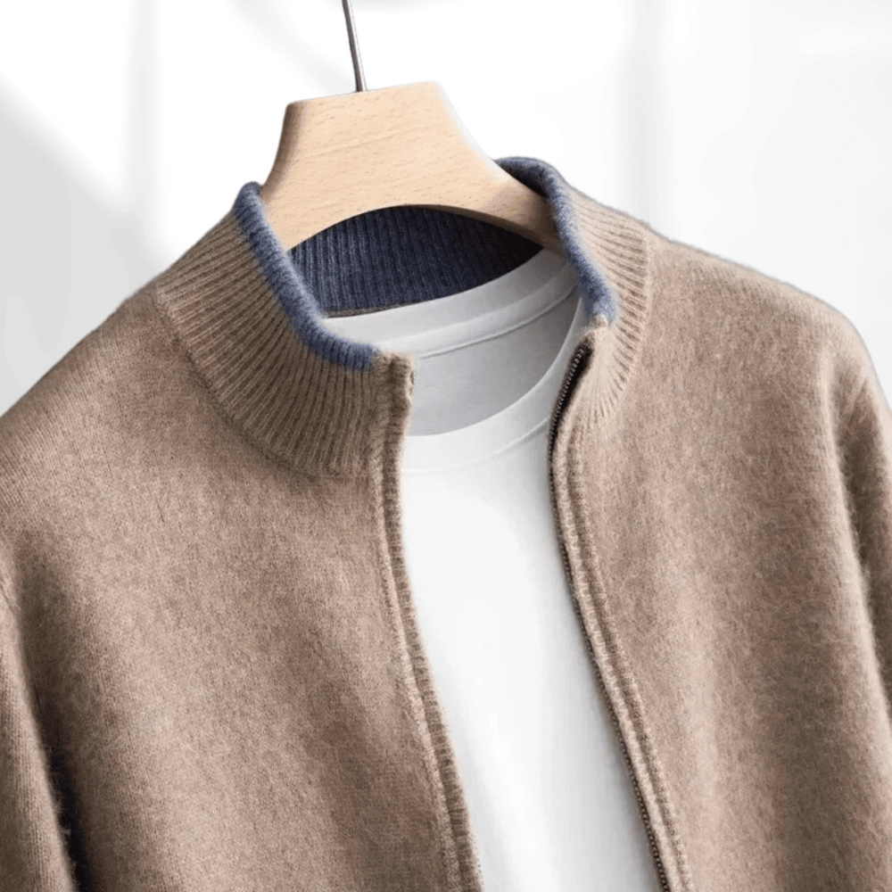 Veelzijdig heren ritssluiting jack met luxe uitstraling, perfect als comfortabele bovenkleding.