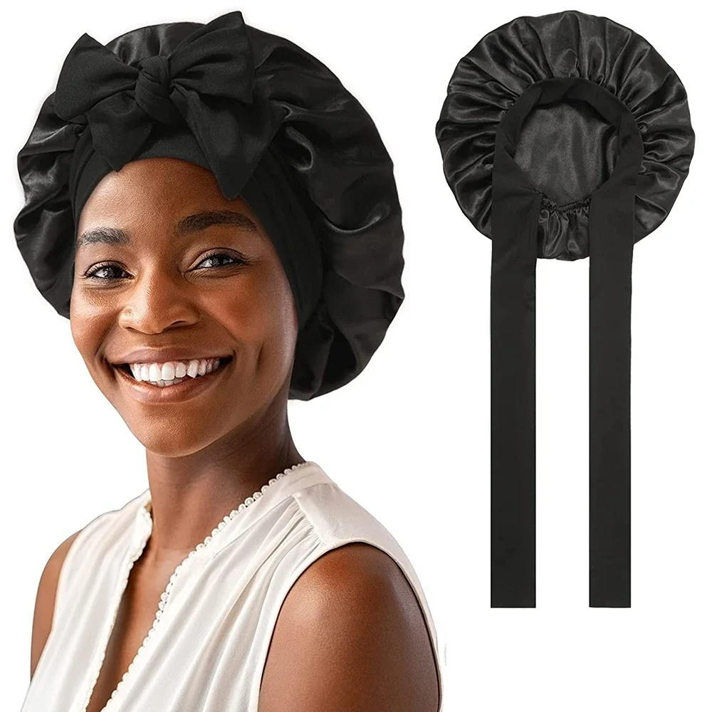 Gezond haar met deze anti-pluis moerbeizijden slaapmuts; nachtelijke haarverzorging voor vrouwen.