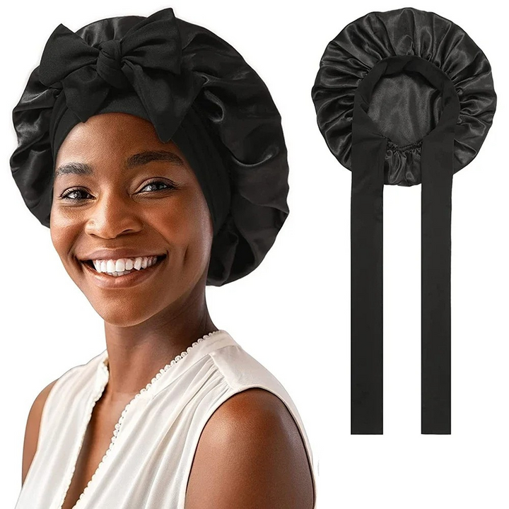 Gezond haar met deze anti-pluis moerbeizijden slaapmuts; nachtelijke haarverzorging voor vrouwen.