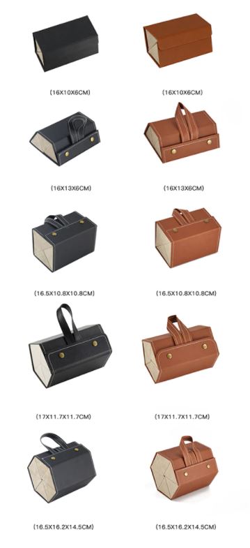 Opgevouwen PU leren brillen organizer, compact en makkelijk op te bergen in tas, koffer of lade.