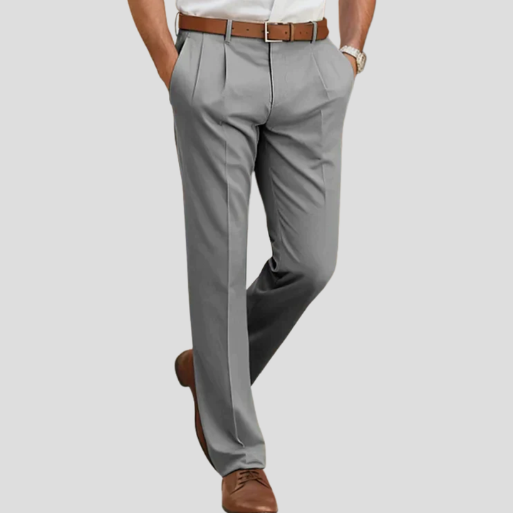 Smart casual herenbroek voor zakelijk comfort. Rechte pijp design, verkrijgbaar in beige, bruin, en andere kleuren.