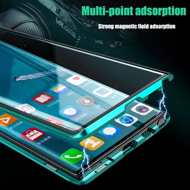 Duurzaam magnetisch glazen Samsung hoesje, biedt volledige schokbestendige bescherming voor je smartphone.