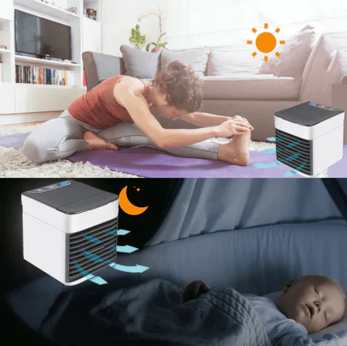 Compacte ChillWave draagbare mini-airco. Perfect voor persoonlijke verkoeling, overal mee naartoe.