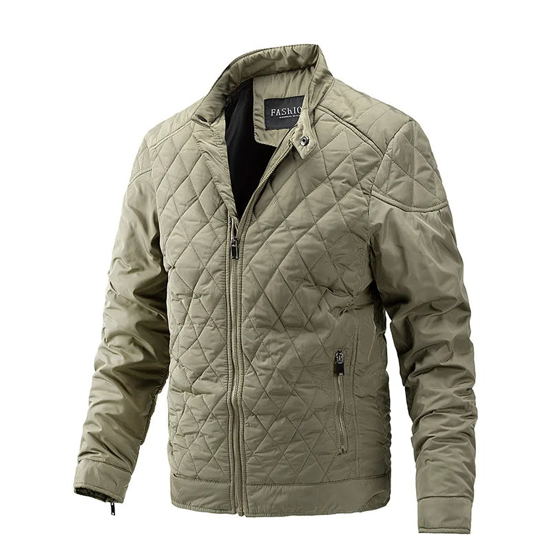 Heren gewatteerde jas, warm en duurzaam, perfect voor koude dagen en modieuze casual looks.