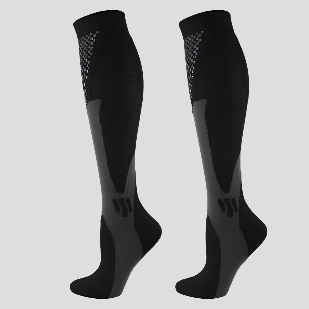 Strakke pasvorm medische compressiekousen, unisex, voor optimale bloedsomloop en verminderde beenvermoeidheid.