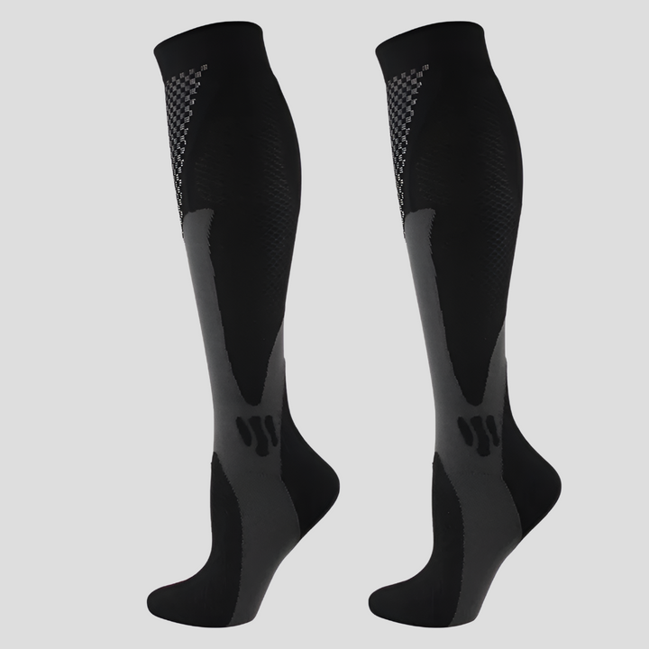 Strakke pasvorm medische compressiekousen, unisex, voor optimale bloedsomloop en verminderde beenvermoeidheid.