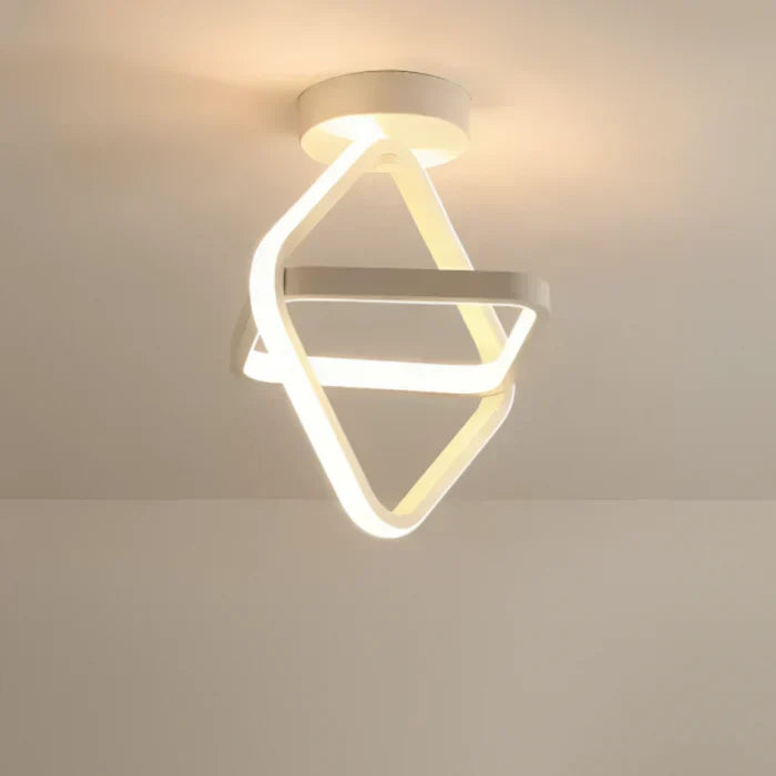 Dubbel ringontwerp LED plafondlamp voor halverlichting. Strakke, energiezuinige moderne design lamp.