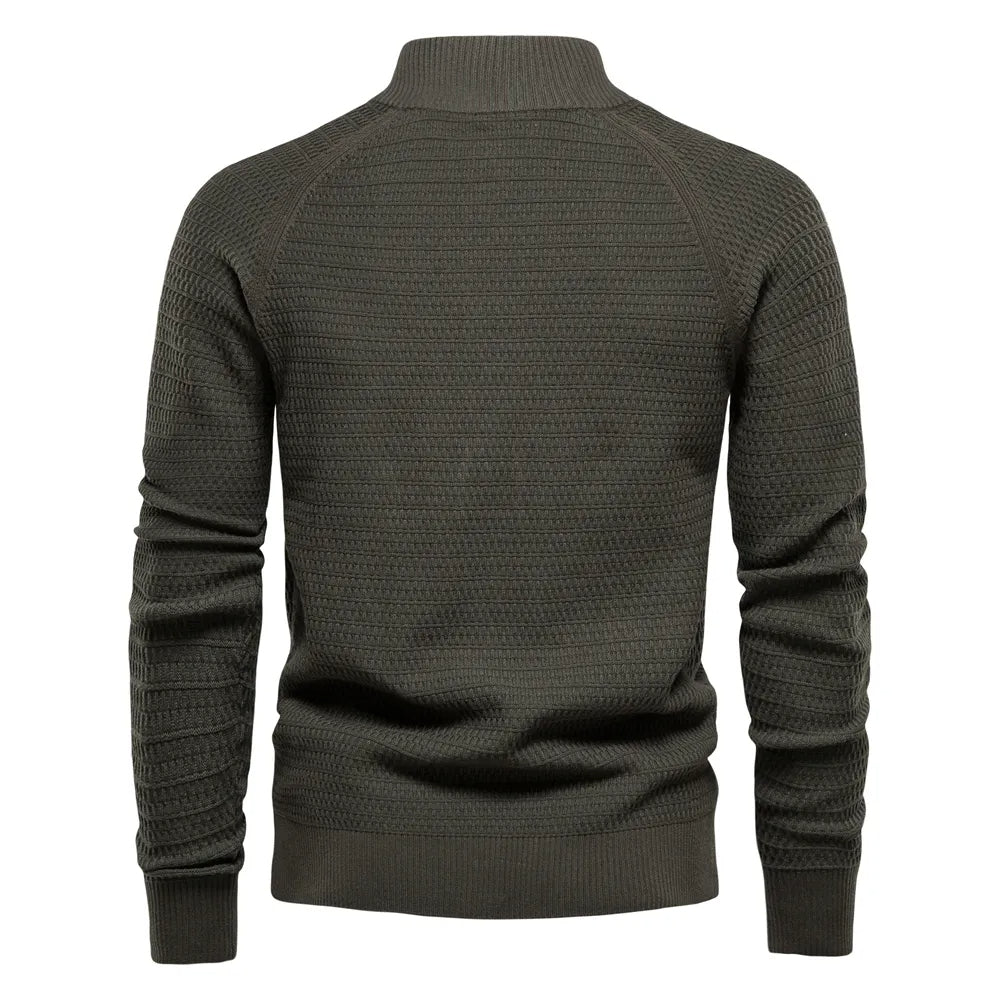 Zacht herenvest met knopen, 100% katoen, ideaal voor een comfortabele en warme winter.