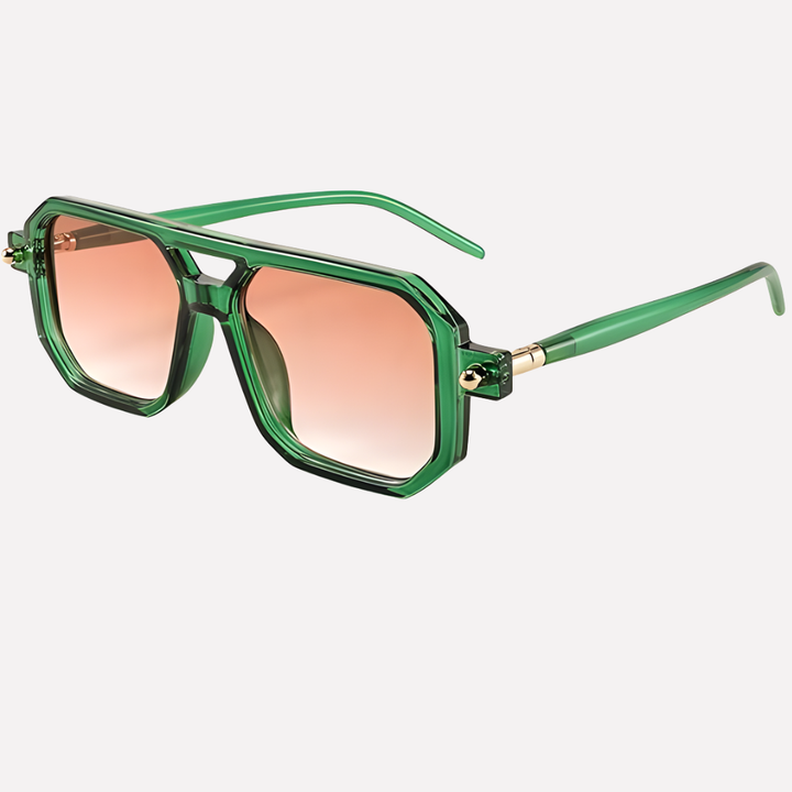 Unisex vintage aviator zonnebril met UV400 bescherming, perfect voor stijlvolle zomeroutfits.