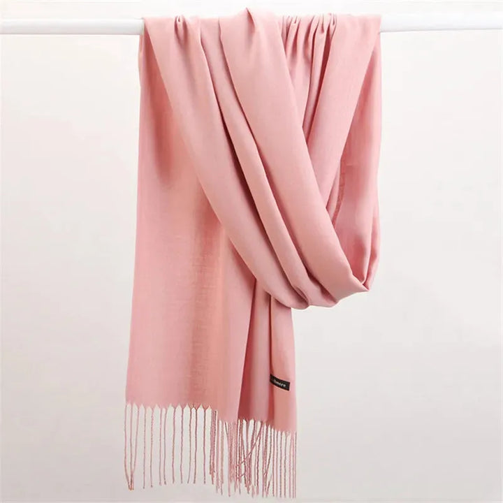 Elegante effen kasjmier sjaal voor dames, warm winter mode accessoire.