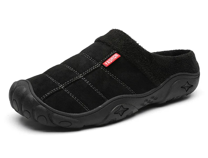 Stijlvolle heren instappers, warme pantoffels met antislip. Perfect voor een relaxte avond.