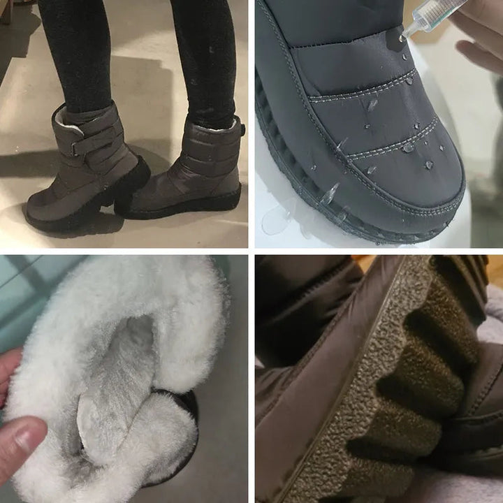 Robuuste heren snowboots met antislip plateauzool, warm en waterdicht.