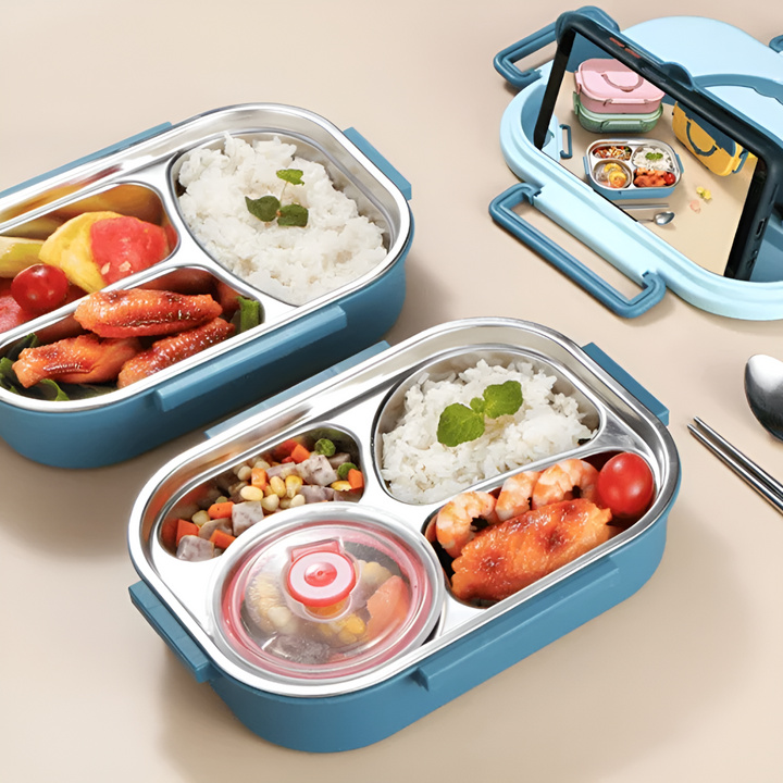 Lekvrije roestvrijstalen lunchtrommel met isolatie, perfect voor duurzame voedselopslag en eten onderweg.