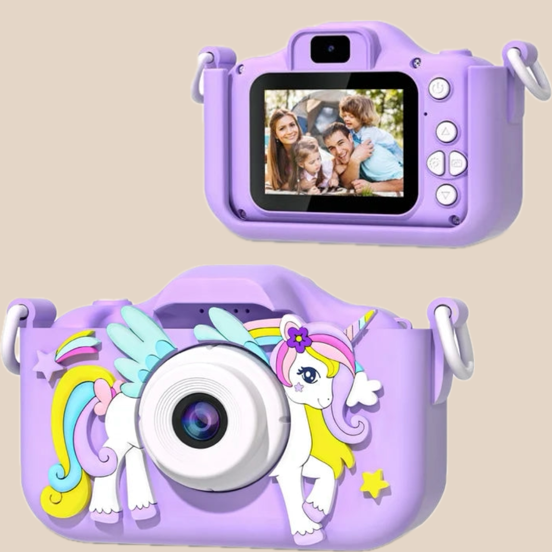 Unicorn meisjes fotocamera met HD video, foto functie en 32GB SD kaart. Perfect cadeau voor kinderen.