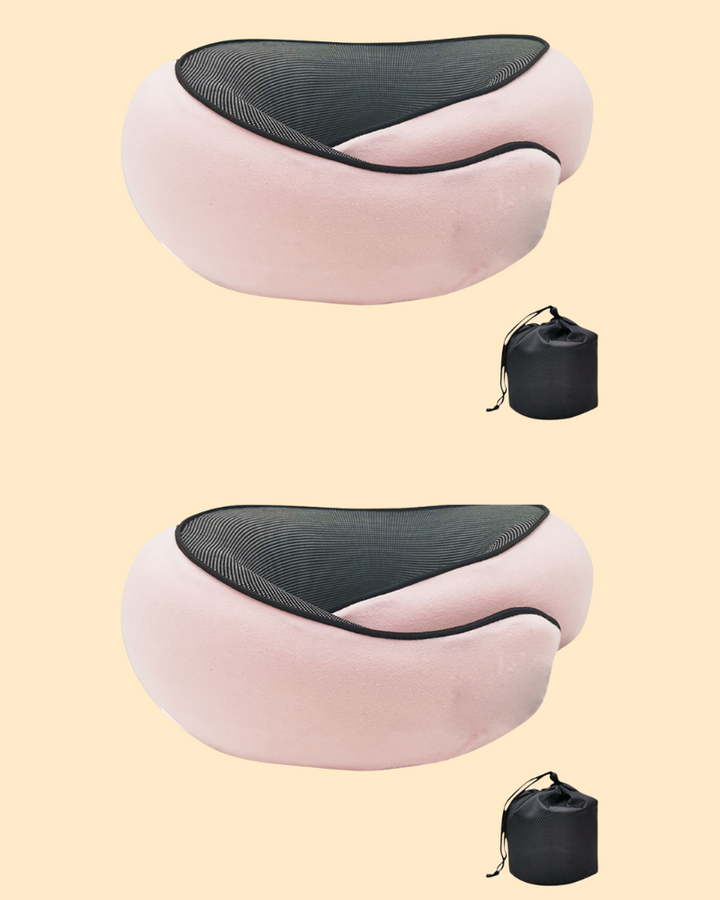 Ondersteunend nekkussen met traagschuim, ergonomisch ontworpen voor comfortabel reizen.