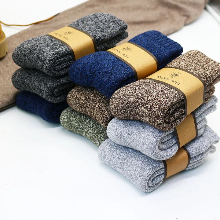 Ideaal cadeau: 3 paar warme retro wintersokken voor volwassenen, comfortabel en modieus.