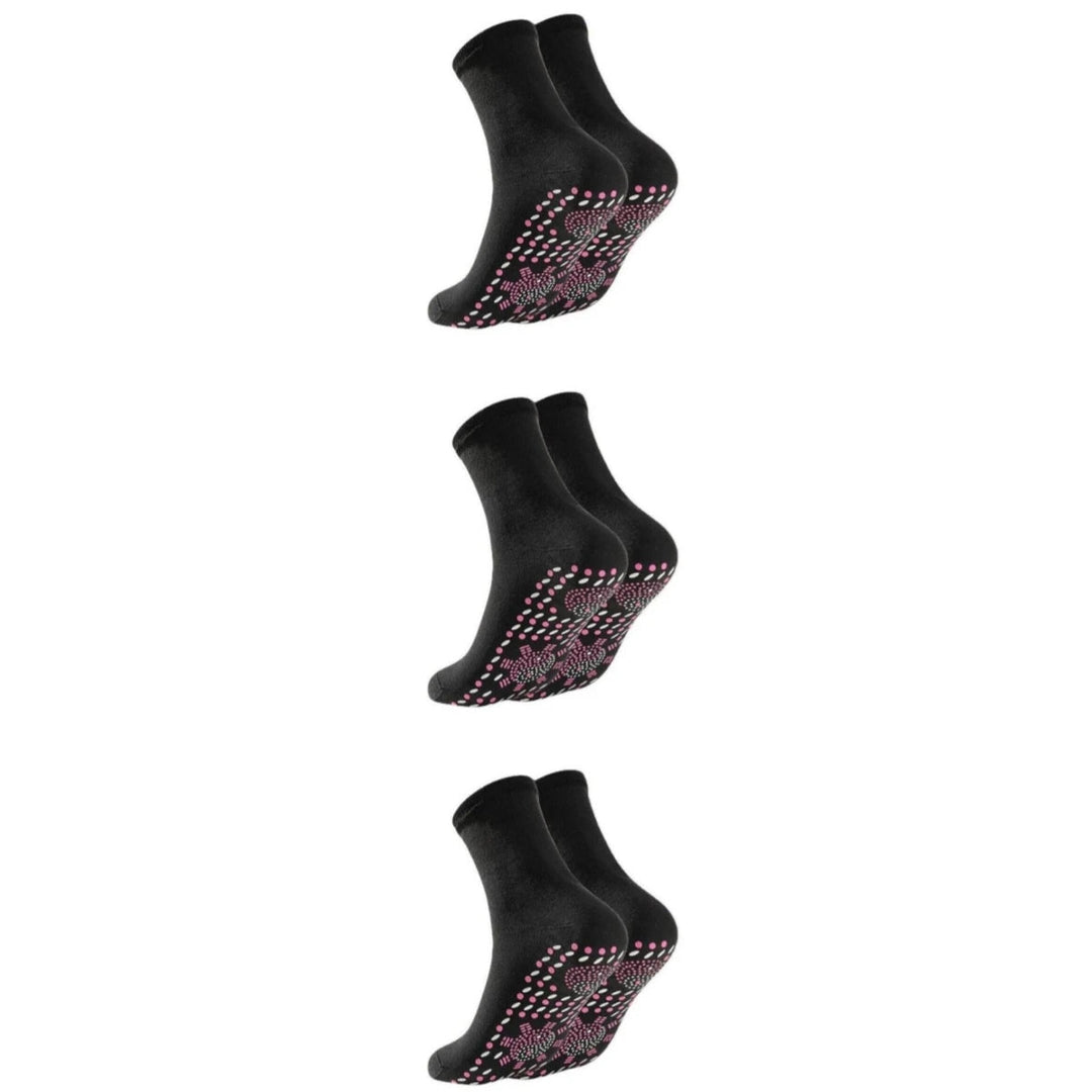 Zwarte Aleta toermalijn sokken dames, zelfverwarmend en comfortabel, perfect voor koude dagen.