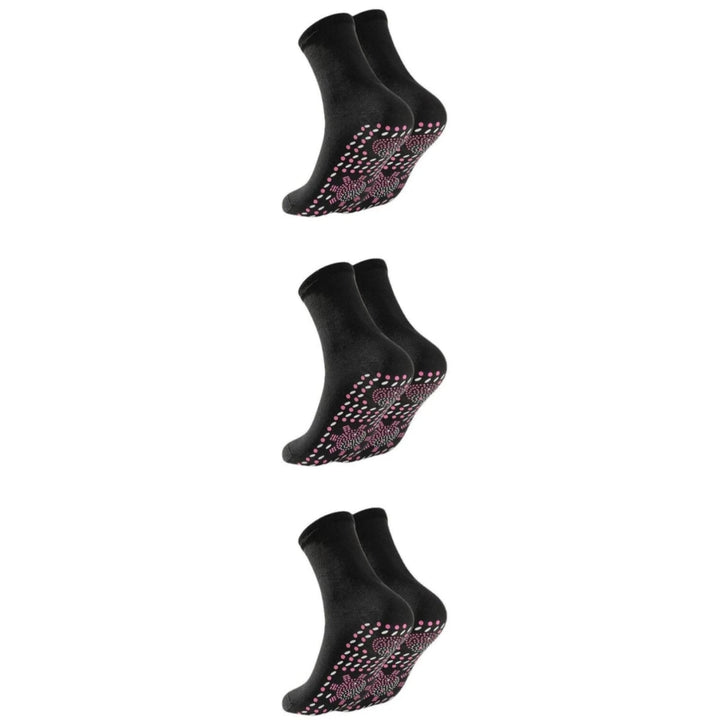 Zwarte Aleta toermalijn sokken dames, zelfverwarmend en comfortabel, perfect voor koude dagen.