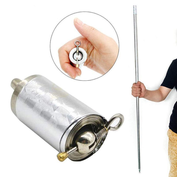 Draagbare metalen telescoopstok voor zelfverdediging. Compact en robuust RVS veiligheidshulpmiddel.