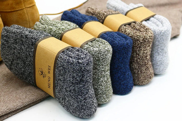 Wintersokken (3 paar) met unieke retro patronen voor volwassenen, comfortabel en extra warm.