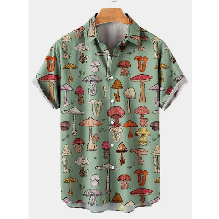 Comfortabel heren zomer shirt met korte mouwen en kleurrijke bloemenprint, ideaal voor herenmode.