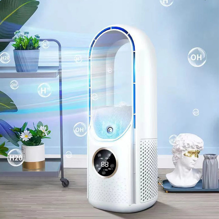 USB-aangedreven persoonlijke airco met kabel, eenvoudig aan te sluiten voor directe en stille verkoeling overal.