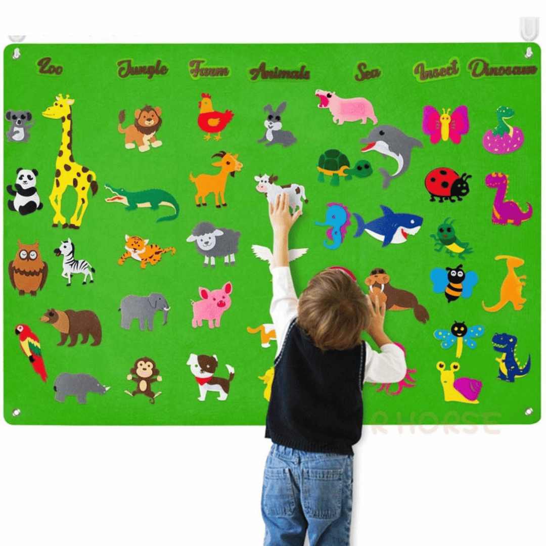 Onderwater viltbord voor peuters, educatief speelgoed om verhalen te vertellen en creativiteit te stimuleren.