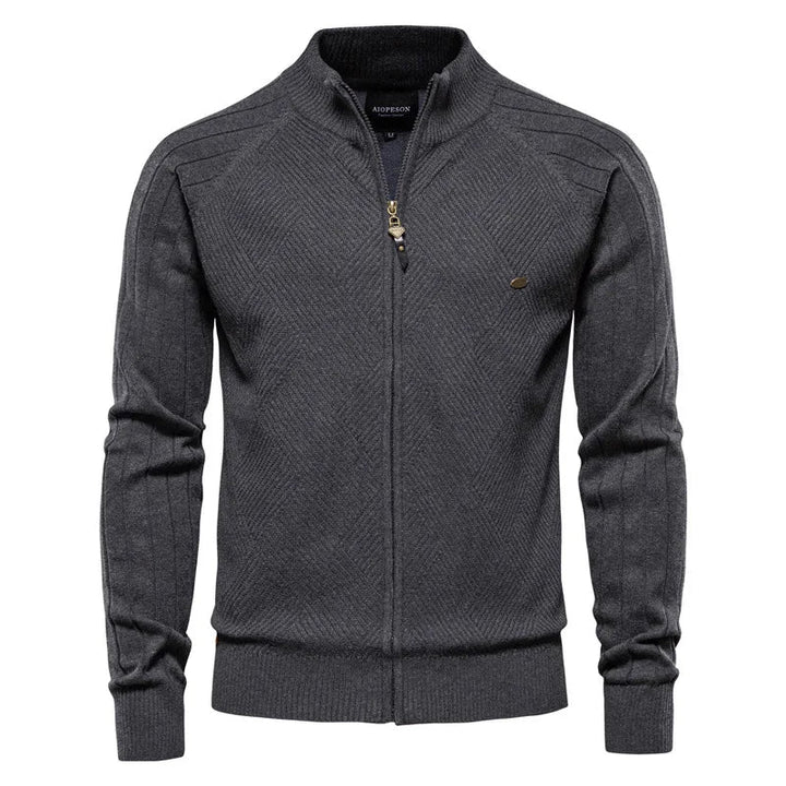 Stijlvol heren ritsvest van zacht gebreide stof, geschikt voor dagelijkse casual outfits en koude dagen.