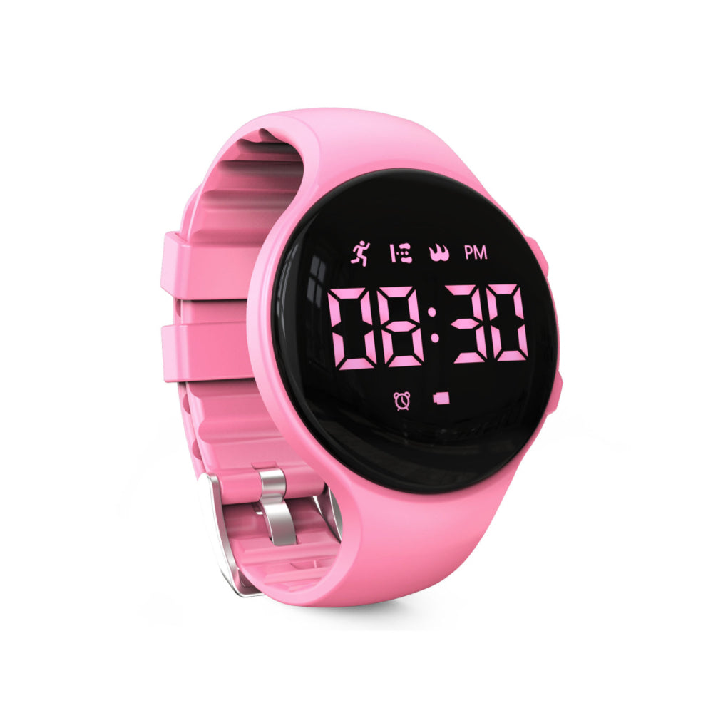 Waterbestendig kinder sporthorloge met digitale display en vibrerend wek alarm.