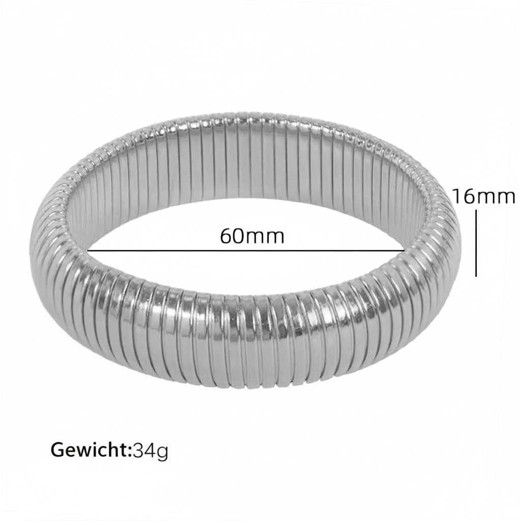 Dames accessoire: trendy kleurblok armband, modern en uniek in goudtinten.