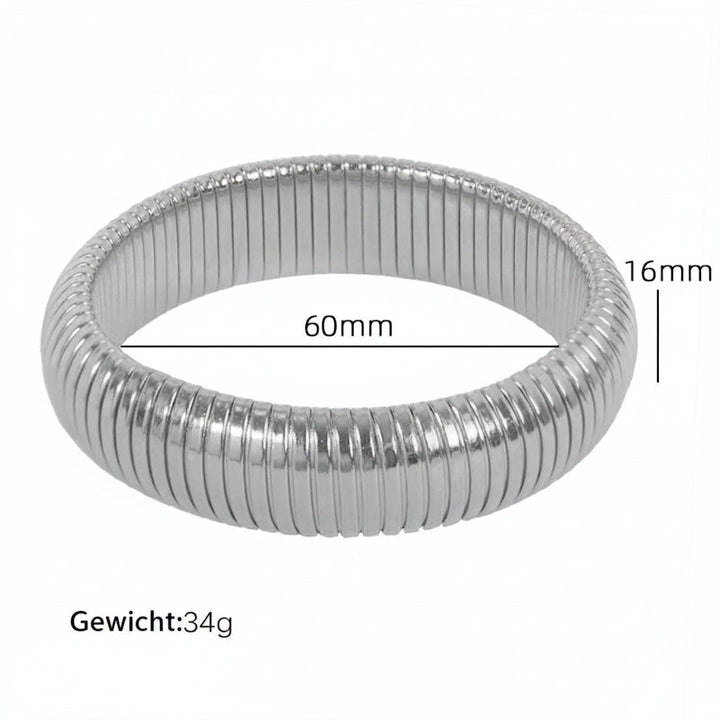 Dames accessoire: trendy kleurblok armband, modern en uniek in goudtinten.