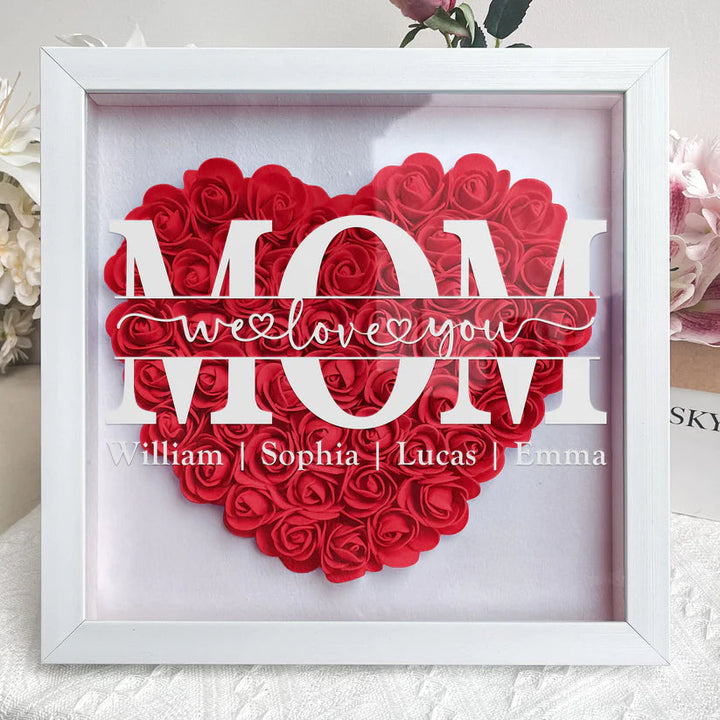 Gepersonaliseerd BlossomHeart bloemenframe, uniek Moederdag cadeau voor mama's woondecoratie.