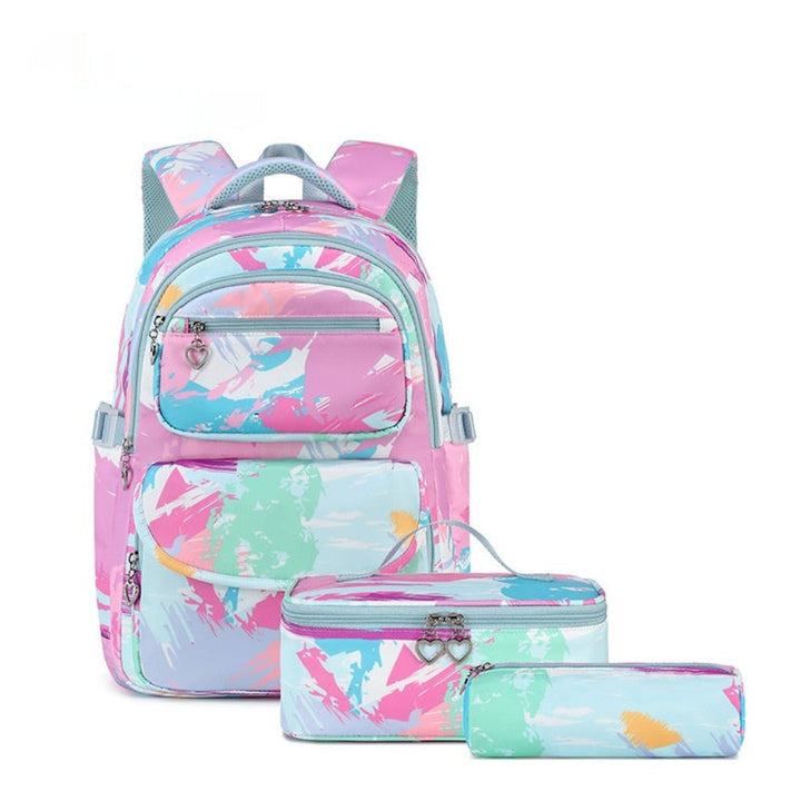 Stijlvolle bloemenprint 3-delige schoolrugzakset; rugzak, lunchtas, etui voor jeugdige studenten.