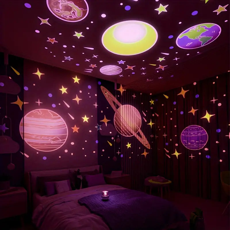 Schattige konijn nachtlamp sterrenprojector met rustgevend droomlicht voor kinderkamer. Ideaal slaaplampje.