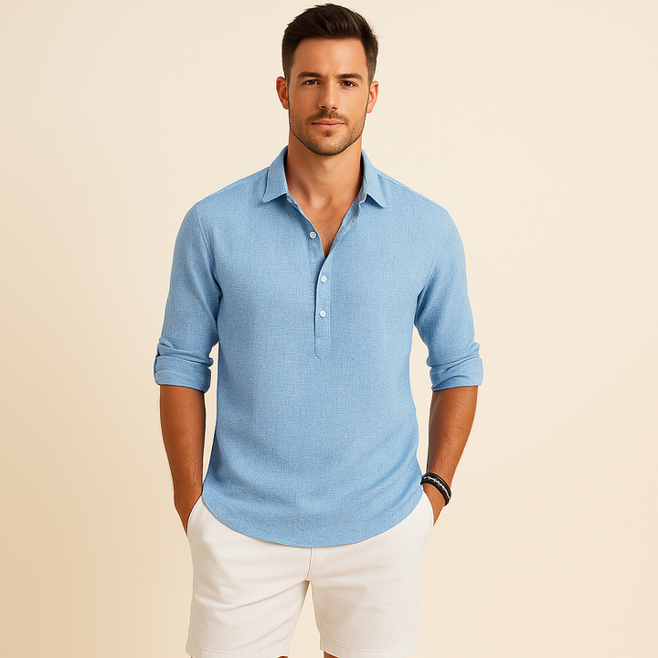 Comfortabel heren overhemd met losse pasvorm, lange mouwen. Ideaal voor een casual lente/herfst look.