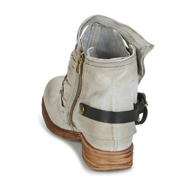 Hoogwaardige synthetisch leren dames enkellaarsjes, retro stijl met moderne blokhak voor optimaal comfort.